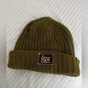 Love Your Melon Olive Green Classic cuffed Knit Beanie